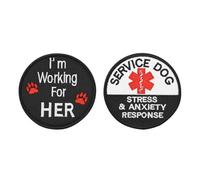 VGOL 2 Piezas Insignia Bordada Completa Parche con Emblema Etiquetas para Perros de Servicio 1 Trabajo para Ella 1 Parche de Arnés de Respuesta Al Estrés Y La Ansiedad Uso