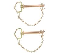 VGOL 2 Piezas Pasador Enganche para Barra Remolque de 5/8" X 4,33" con Cadena Y Pasador para Montaje Seguro de Enganches Y Ejes de Remolque Agrícola