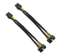 VGOL 2 Piezas PCIE 8 Pines A Doble 8 Pines (6+2) Adaptador Corriente PCIE 18 AWG Longitud Línea 22 Cm Cable Expansión de Alimentación de Tarjeta Gráfica para Conexión GPU Negro
