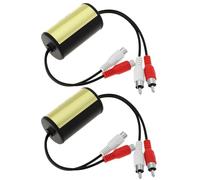 VGOL 2 Piezas Reducen Eficazmente El Filtro de Ruido de Audio RCA Macho A Hembra Filtro de Audio de 2 Canales para Amplificadores de Audio de Coche Y Hogar