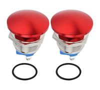 VGOL 2 Pulsadores Metálicos de Reinicio Automático de 19 Mm Resistentes Al Agua de CA/CC 12 V-250 V Color Rojo