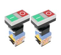 VGOL 2 Pulsadores Momentáneos de 22 Mm 10 A 220 V con Luz Indicadora 1 NO 1 NC LA38-11D/RG para Diferentes Instalaciones Industriales