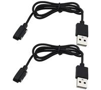 VGOL 2 Uds. Cable Cargador para Reloj Inteligente Compatible con AGPTEK LW11 Cable de Carga USB Magnético Portátil de Repuesto Base de 60cm Color Negro