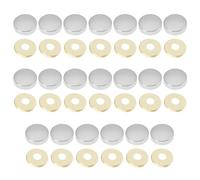 VGOL 20 Juegos de Tornillos Aleación Zinc 19 Mm Tapas Decorativas Clavos de Espejo Cubierta Decorativa Plateada para Armarios Decorativos Muebles de Vidrio con Junta de Orificio de 6 Mm