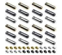 VGOL 24 juegos de cordones de metal con tornillos, cabeza de cordón y cordones extremos de metal Aglet puntas de repuesto para zapatillas con capucha, cordones elásticos, cordones 3 colores surtidos