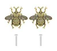 VGOL 2pcs Pomos para Cajones con Diseño de Abeja con Tornillos para Armario Cocina Armario Puerta Aparador Armario Oro Antiguo