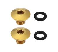VGOL 2X Tornillos de Purga para Bicicleta Junta Tórica Tapa de Aceite para Cuerpo Dividido de Bicicleta Pernos M5 X 10 Mm de Aleación de Titanio TC4 Compatible con Shimano XT SLX Zee Deore LX