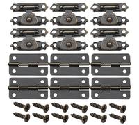 VGOL 36 Piezas Bronce Pestillos Caja Y Bisagras con Tornillos Bisagras Pequeñas Antiguas Bisagras de Puerta Vintage Accesorios para Caja de Madera Joyero Gabinete Bronce