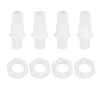 VGOL 4 conectores de plástico de 12 mm para pagoda de plástico recto a través del conector de púas, conector recto de plástico en línea, conector de manguera de plástico, accesorios para peceras