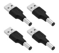 VGOL 4 Piezas Adaptador de Conector de Alimentación USB A DC de Conector USB 2.0 Macho A DC 5,5mm x 2,1mm Conector Macho para Alimentación de DC de 5 V Portátiles Enrutadores Teclados