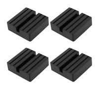 VGOL 4 Piezas Bloques de Goma Gato Coche Cuadrado Ranurado 7,5 X 7,5 X 2,5 Cm Protector Riel Marco Goma Ranurado Protector Soldaduras Pellizco Cuadrado Almohadilla Gato Elevación