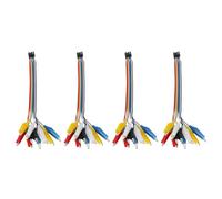 VGOL 4 Piezas de Conector de Cable D-upont con Pinza de Cocodrilo Cable Puente de 10 Pines Hembra A Cable con Pinza de Cocodrilo Longitud de 17,5 Cm para Experimento Electrónico
