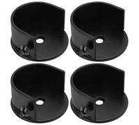 VGOL 4 Piezas de Decoración de Ventanas con Base de Brida de Varilla Romana para Cortina con Tornillo Ajustable Tapón en Forma de U para Varilla de 28 Mm Color Negro