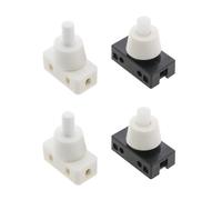 VGOL 4 Piezas Interruptor de Botón Miniatura de 250 V 10 A Interruptor de Botón Control de Encendido/apagado para Lámpara de Escritorio/luz/interruptor de Bombilla (2 Blancos + 2 Negros)