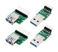 VGOL 4 Piezas Placa Convertidora USB 3.0 Macho Y Hembra Adaptador de Paso de 2,54 Mm Placa de Conexión Dip de 9 Pines Y 10 Pines para Fuente de Alimentación USB de Bricolaje 24,5x20 Mm/16x18 Mm