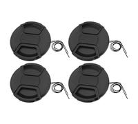 VGOL 4 tapas de lente frontal de 82 mm, tapa frontal de lente con cuerda antipérdida, compatible con Nikon compatible con Canon compatible con Pentax, color negro