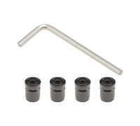 VGOL 4 Tapas de vástago de válvula de neumático de automóvil de Acero Inoxidable antirrobo con Llave para Coche, autobús, camión, SUV, Motocicleta, Bicicleta, Color Negro