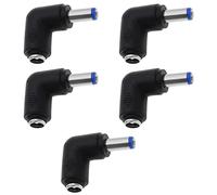 VGOL 5 Piezas Adaptador de Conector de Alimentación CC ángulo Recto 90 Grados Enchufe Macho 2,1 Mm X 5,5 Mm A Conector Hembra de 2,5 Mm X 5,5 Mm Convertidor de Acoplador Cámara CCTV Portátil