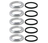 VGOL 5 Piezas Anillo de Base para Grifo de Lavabo con Junta de ABS Cubierta para Grifo de Lavabo Diámetro Exterior de 49,2mm Diámetro Interior de 33,6mm Altura de 7mm Cromado