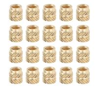 VGOL 50 Piezas Tuercas Moleteadas M4 x 6mm L x 6mm OD M4 Inserto Roscado Tuercas Moleteadas de Latón para Piezas de Impresión 3D Loptop Carcasa de Plástico Automotriz Oro