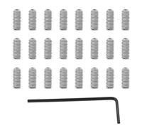 VGOL 50 tornillos métricos de metal para ajustar la altura del sillín de puente de guitarra compatibles con Stratocaster/Telecaster con 1 llave Allen plateada, M3 x 8 mm