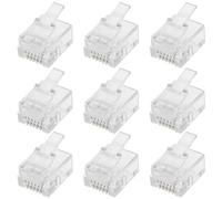 VGOL 50 Uds Línea Telefónica RJ12 Conector Cristal Transparente RJ12 Conectores de Teléfono ADSL VDSL Cable de Teléfono Conector de Extremo de Engarzado Enchufes Macho