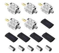 VGOL 5pcs PL259 - Conector macho conector para cable coaxial compatible con LMR240 RG8X 4D-FB Cables coaxiales con manguitos de compresión Tubos termocontraíbles