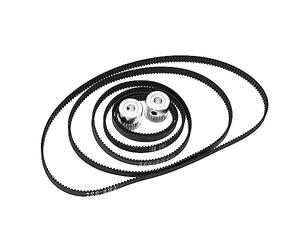 VGOL 6 correas dentadas para impresora 3D 2GT-6 de 110 mm, 122 mm, 158 mm, 200 mm, 300 mm, 400 mm, correa de goma de bucle cerrado de 6 mm de ancho y 2 poleas de correa dentada, 20 dientes de 5 mm de