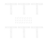 VGOL 6 Piezas Placa Reparación en Forma T 120 X 120 Mm Soportes Esquina Acero Inoxidable Soporte de Fijación Recto Plano en Forma de T para Fijación de Cama Estante de Mesa