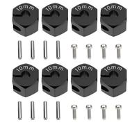 VGOL 8 Piezas Adaptador de Cubo Hexagonal para Coche RC (12 X 10 Mm Escala 1:10 Color Negro)
