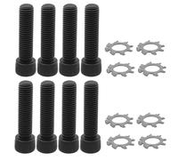 VGOL 8 Piezas de Tornillo de Repuesto de Cabeza Hueca de 1/4”-28 Compatible con A2 AR Gripand con Arandela de Seguridad de Estrella de Acero Inoxidable Negra