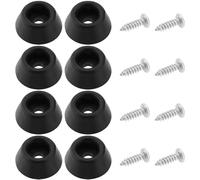 VGOL 8 Uds. Funda Protectora Trasera para Varilla de Billar con Tornillos 27x12mm Accesorios de Parachoques de Goma Soporte de Fondo Plano de Goma (Negro)