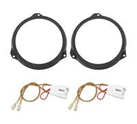 VGOL Adaptador de Altavoz de 165mm Y 6,5 Pulgadas Anillo de Soporte Adaptador de Altavoz de Puerta Delantera Y Trasera Plástico Compatible con Fiesta 2008 en Adelante con 2 Adaptadores de Cable