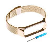 VGOL Correa de Reloj Compatible con Samsung Galaxy Fit 2 Correa de Metal de Acero Inoxidable Correa de Pulsera de Repuesto Ajustable con Herramienta de Destornillador Oro Rosa