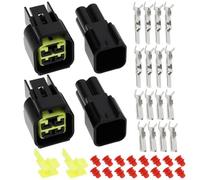 VGOL Juego de 2 Conectores Macho A Hembra Impermeables de 4 Pines para Automoción 2,3 Mm FW-C-4M-B FW-C-4F-B Compatible con FURUKAWA RFW 090