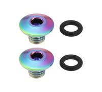 VGOL Juego de 2 tornillos de purga de bicicleta con junta tórica de cuerpo dividido TC4 de aleación de titanio M5 x 10 mm, pernos compatibles con Shimano XT SLX Zee Deore LX (colorido)