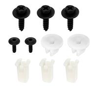 VGOL Kit de 10 Clips de Fijación para Guardabarros de Parachoques Delantero de Coche Tornillos Y Arandelas de Metal de Plástico de Repuesto Compatible con Ford MK6 2002-2008 Fiesta ST150 Zetec S