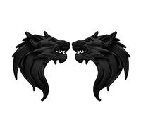 VGOL Un Par de Pegatinas de Metal 3D con Cabeza de Lobo para Coche Pegatinas con Cabeza de Lobo Emblema Insignia Reflectante Pegatinas Decorativas para Motocicleta Decoración de Parabrisas Color Negro