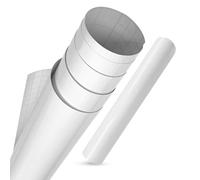 vgoltd Pegatinas para Muebles Brillantes Envoltura de Vinilo Autoadhesiva Adhesiva Rollo de Papel de Contacto para Encimera de Cocina, Armarios, Guardarropas y Sobremesas (Blanco, 60 x 1000 cm)