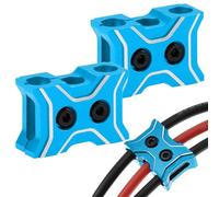 Vgoohobby - 2 soportes universales de metal para cables de motor ESC, abrazaderas fijas, hebilla compatible con coche de oruga RC 1/10 1/12 1/14 (azul)