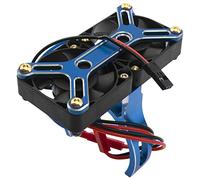 Vgoohobby 4985 1717 Disipador de calor de motor sin escobillas Dual Ventilador de refrigeración Motor Disipador de calor Compatible con 1/5 Traxxas X-Maxx Arrma RC Car (azul)