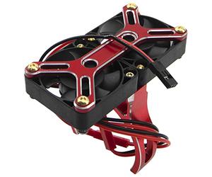 Vgoohobby 4985 1717 Disipador de calor de motor sin escobillas Dual Ventilador de refrigeración Motor Disipador de calor Compatible con 1/5 Traxxas X-Maxx Arrma RC Car (rojo)