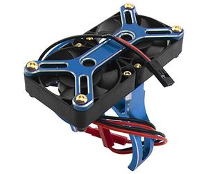 Vgoohobby 4985 1717 Disipador de calor de motor sin escobillas Dual Ventilador de refrigeración Motor Disipador de calor Compatible con 1/5 Traxxas X-Maxx Arrma RC Car (azul)