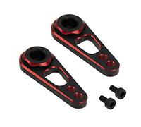 Vgoohobby aleación de aluminio RC doble agujero 25T dirección servo brazo cuerno para recat Axial SCX10 90046 Traxxas TRX-4 1/10 RC Crawler escalada coche (rojo-negro)
