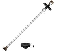 Vgoohobby Eje de transmisión central de metal RC Eje de transmisión central de coche con engranaje de motor 27T pieza de actualización compatible con Wltoys 124018 124019 1/12 RC Car Buggy (plata)