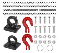 Vgoohobby Ganchos de remolque de metal para remolque, gancho de cabrestante con cadena de remolque, accesorios de decoración RC compatibles con Traxxas TRX4 Redcat Gen8 Axial SCX10 1/10 RC Crawler