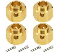 Vgoohobby - Juego de 4 adaptadores hexagonales de latón de 12 mm para Traxxas TRX-4 RC4WD D90 Redcat Gen7 RC 1/10 Crawler Car (8 mm de grosor)