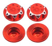 Vgoohobby - Juego de 4 tapas antipolvo para cubo de rueda de 17 mm, adaptador de tuercas de bloqueo de polvo de repuesto compatible con HSP Redcat Losi escala 1/8 RC, color rojo