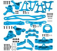 Vgoohobby Kit de nudillos de dirección de metal, brazo de suspensión, montaje de motor, torre de choque, juego de piezas de actualización compatible con Tamiya TT-02 1/10 RC Car