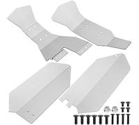 Vgoohobby Placa deslizante de chasis de acero inoxidable, protector de chasis trasero central Ront compatible con Traxxas Slash 4X4 1/10 RC Crawler Car